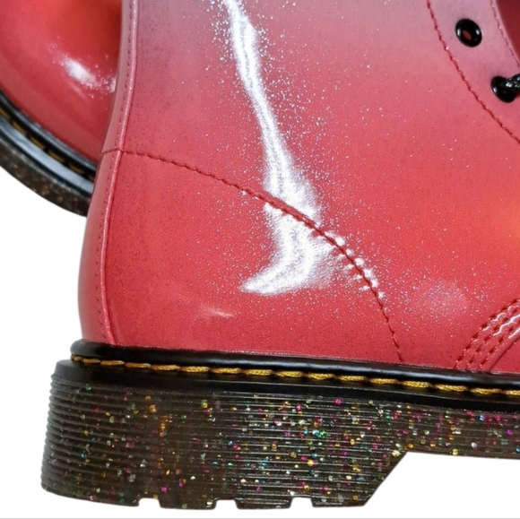 Dr. Martens 1460 Gradient Glitter Lace Up cOMBAT‎ BootS pink Women's Size 6 New - Picture 8 of 15